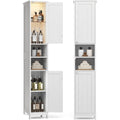 badezimmerschrank mit beleuchtung hoch 30 cm breit aufbewahrungsschrank mit verstellbaren ablagen fuer kleine raeume farmhouse wolkenweiss sofie kollektion bbc566w03