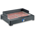 tischgrill mit edelstahl-grillrost fuer drinnen und draussen elektrogrill mit schnellem grill-start balkon grill ohne verbrennungsgefahr schwarz pg 8565