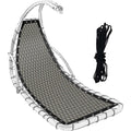 gorgecraft 197x64cm ersatzbezug fuer haengesessel gebogenes haengematten set aus netzgewebe und strapazierfaehigem seil grauer stoff fuer haengesessel geeignet fuer drinnen und draussen ideal fuer den sommer