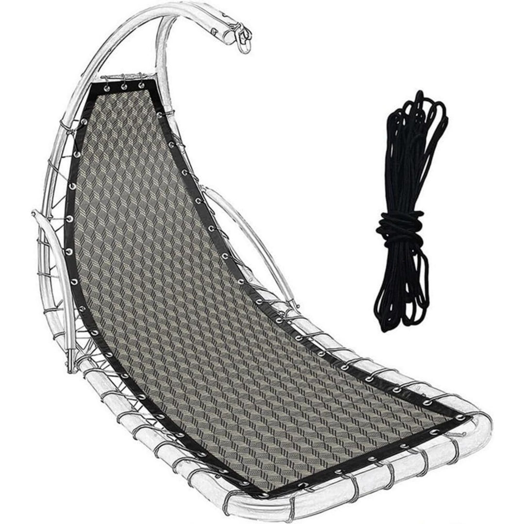 gorgecraft 197x64cm ersatzbezug fuer haengesessel gebogenes haengematten set aus netzgewebe und strapazierfaehigem seil grauer stoff fuer haengesessel geeignet fuer drinnen und draussen ideal fuer den sommer