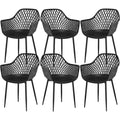 buybyroom gartenstuhl 6er set outdoor stuhl mit armlehne armlehnensessel loungesessel lehnstuehle gartenstuehle 120 kg belastbar schwarz