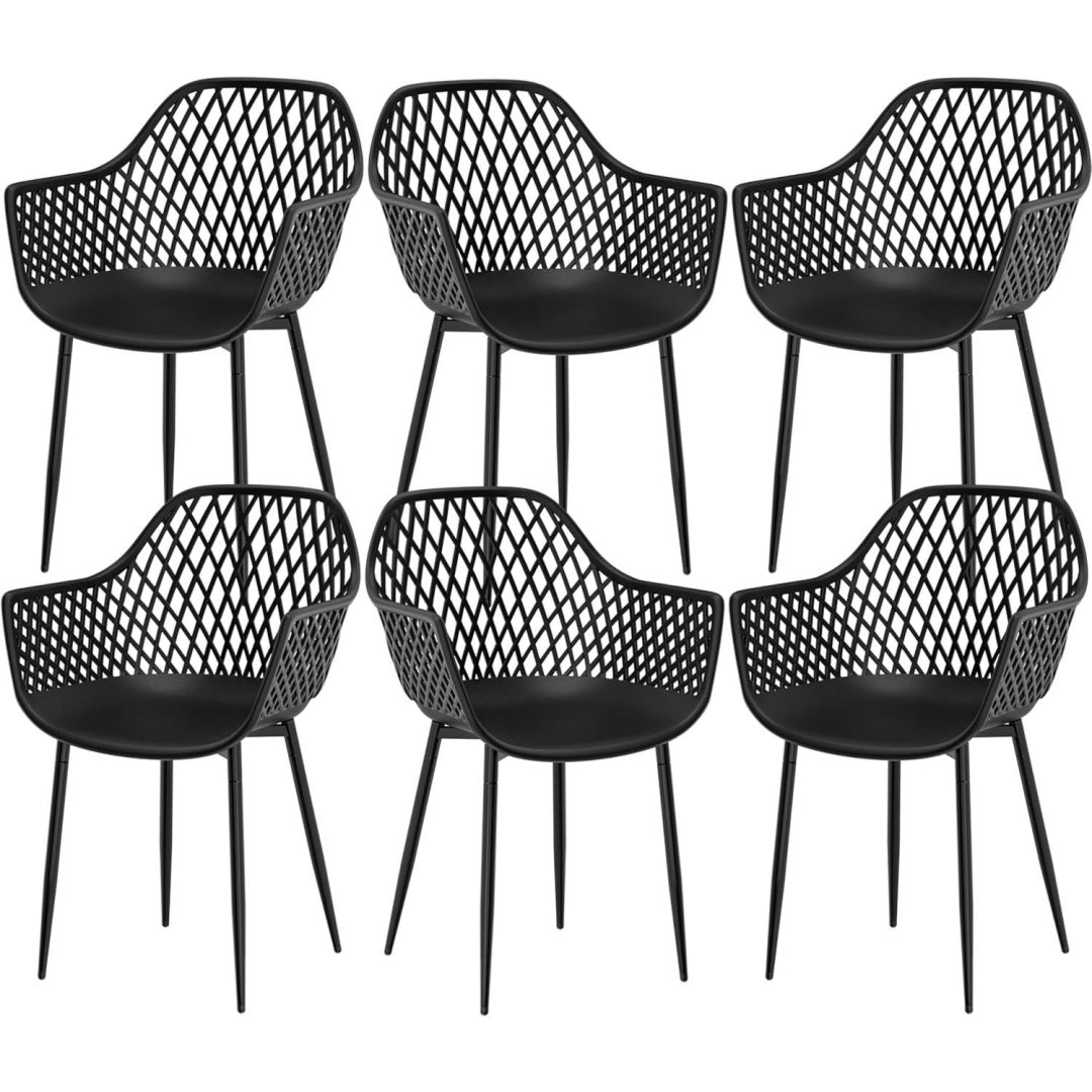 buybyroom gartenstuhl 6er set outdoor stuhl mit armlehne armlehnensessel loungesessel lehnstuehle gartenstuehle 120 kg belastbar schwarz