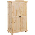 inter link - kleiderschrank - kiefer massiv - garderobenschrank -landhaus still - waescheschrank - mehrzweckschrank - schlafzimmerschrank - 2 tuerig - natur lackiert - genf