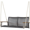 giantex schaukelbank outdoor 2 sitzer haengebank pe-rattan gartenschaukel veranda-schaukel zum aufhaengen bis 360 kg belastbar hollywoodschaukel schaukel fuer balkon veranda terrasse