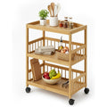 relaxdays kuechenwagen bambus 3 ablagen fuer gewuerze vorraete hxbxt 80 x 53 x 30 cm cm schmaler rollwagen natur
