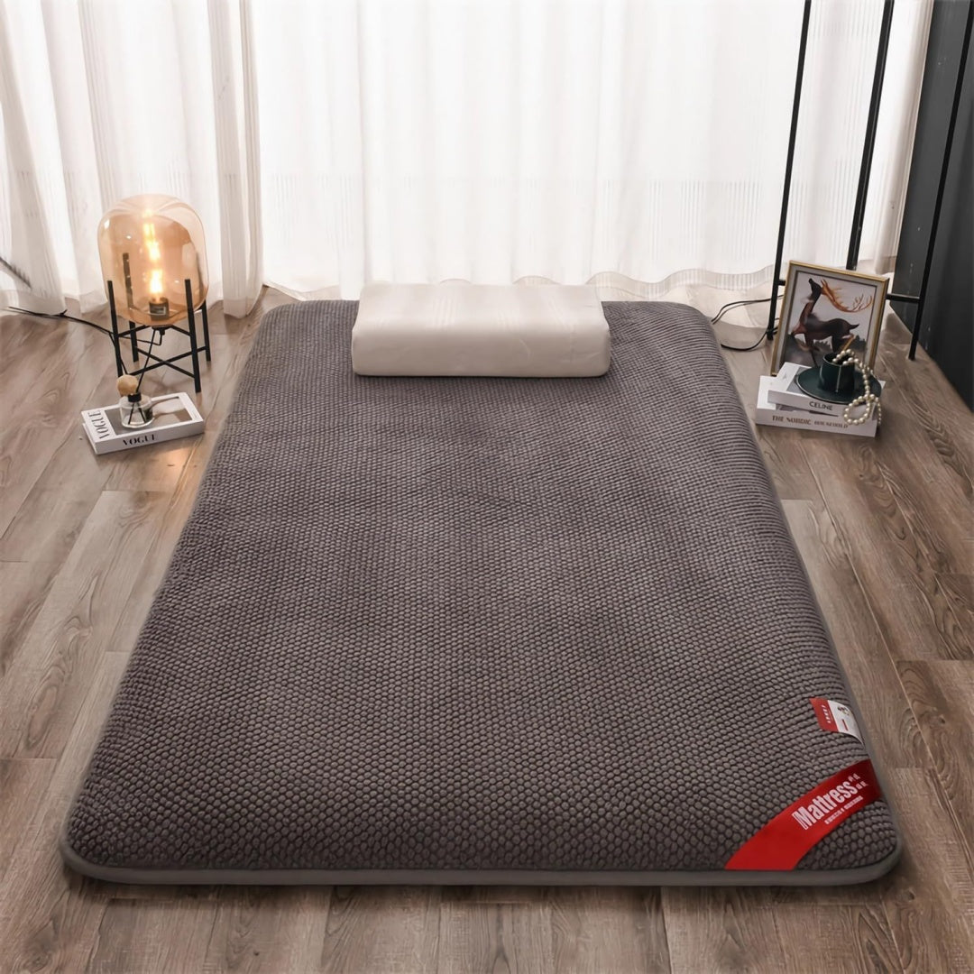 rollen sie oben futon-bodenmatratzejapanische futonmatratze fuer kinderschlafmatratze fuer den bodencampingzelt 4cm dick isomattetatami-futonbett matratzenauflagegrau100x200cm 39x79in