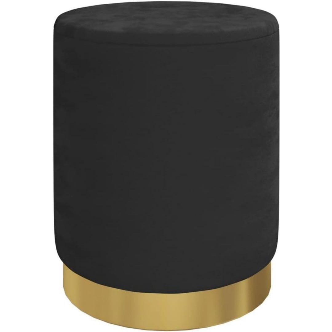 aufbewahrungshocker rund sitzhocker polsterhocker fusshocker rundhocker sitzpouf pouf hocker schemel mit stauraum wohnzimmer schwarz samt 31 x 37 cm
