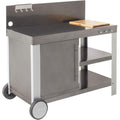 cookin garden - nova xl servierwagen mit arbeitsplatte - rollmoebel - aussenkueche - ideal fuer plancha oder grill - leicht zu bewegen - zubehoer inklusive