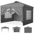 pop up pavillon wasserdicht stabil winterfest mit seitenwaenden faltpavillon 3 x 3 m camping pavillion faltbar partyzelt mit belueftung designer serie 3x3 grau 3x3 mit seitenwaenden